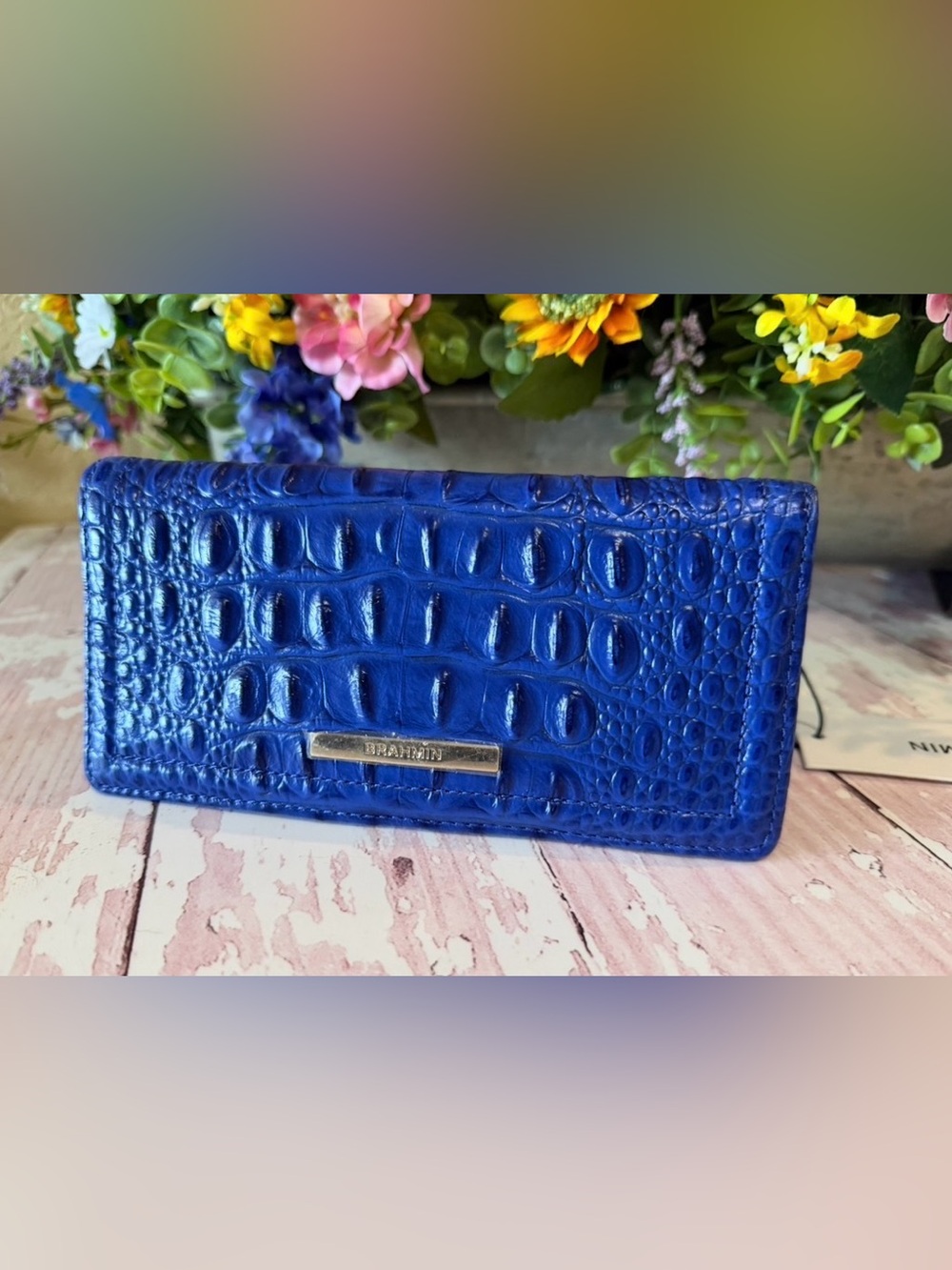Brahmin Ady wallet blue Alden NWT SOFT LEATHER Beautiful Royal Blue FIRM